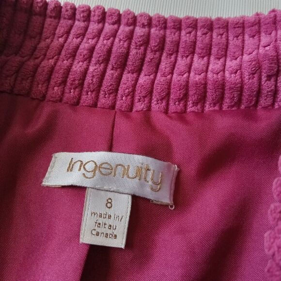 Ingenuity Pink Padded Shoulder Textured Button Down Blazer Jacket Women's Size 8 - Picture 3 of 12